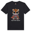 T-shirt adulte unisexe bio ras du cou avec un dessin de super tigre. T shirt personnalisable idéal pour hommes et femmes. Tee shirt bio à personnaliser selon vos goûts. Disponible en t shirt unisexe, ce modèle est parfait comme t shirt unisex personnalisé pour tous les adultes