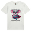 t-shirt bio unisexe personnalisable avec un dessin de super koala. Ce tee shirt adulte convient aussi bien aux hommes qu'aux femmes. Parfait pour ceux qui cherchent un t shirt à personnaliser et écoresponsable. T-shirt personnalisé pour un style unique