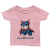 T-shirt bébé personnalisable avec un super bouledogue - un t-shirt bébé unique et adorable. Ce tee-shirt bébé personnalisable permet d'ajouter une touche personnelle avec un dessin de bouledogue mignon. Le t-shirt personnalisé pour bébé est parfait pour un cadeau ou pour habiller votre enfant avec style.