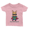 adorable T-shirt bébé personnalisable avec un motif de super lapin. Idéal pour offrir un tee-shirt personnalisé à votre bébé. Disponible en plusieurs tailles et couleurs