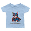 T-shirt bébé personnalisable avec un super bouledogue - un t-shirt bébé unique et adorable. Ce tee-shirt bébé personnalisable permet d'ajouter une touche personnelle avec un dessin de bouledogue mignon. Le t-shirt personnalisé pour bébé est parfait pour un cadeau ou pour habiller votre enfant avec style.