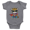 Body à manches courtes super jaguar gris pour bébé personnalisable