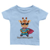  adorable t-shirt bébé personnalisable avec le dessin d'un super girafon. Idéal pour les tout-petits, ce tee-shirt est personnalisé avec soin et disponible en plusieurs tailles. Parfait comme cadeau unique pour bébé.