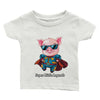 T-shirt bébé personnalisable avec un dessin de super porcelet. Idéal pour offrir un tee-shirt personnalisé à votre bébé. Disponible en différentes tailles et couleurs