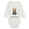 Body blanc à manches longues Super Lapin personnalisable pour bébé 