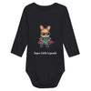 Body noir à manches longues Super Lapin personnalisable pour bébé 