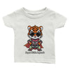 T-shirt bébé personnalisable avec un dessin de super tigre. Idéal comme cadeau unique pour bébé. Tee-shirt bébé, personnalisé avec un dessin d'animal. Personnalisation disponible