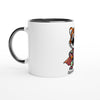Image d'un mug en céramique avec intérieur coloré, personnalisé avec le dessin d'un super tigre. Parfait pour un cadeau unique avec prénom. Disponible en plusieurs couleurs vives.