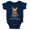 Body à manches courtes super lapin bleu marin pour bébé personnalisable