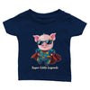 T-shirt bébé personnalisable avec un dessin de super porcelet. Idéal pour offrir un tee-shirt personnalisé à votre bébé. Disponible en différentes tailles et couleurs