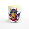 Mug intérieur coloré personnalisable avec un super dragonnet. Ce mug en céramique peut être personnalisé avec un prénom, parfait pour un cadeau unique. Ajoutez une touche personnelle avec ce mug coloré
