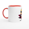 mug en céramique avec intérieur coloré personnalisable, décoré d'un dessin de super poussin. Idéal comme mug personnalisé avec prénom. Disponible en plusieurs couleurs vives.