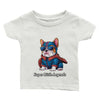 T-shirt bébé personnalisable avec un super bouledogue - un t-shirt bébé unique et adorable. Ce tee-shirt bébé personnalisable permet d'ajouter une touche personnelle avec un dessin de bouledogue mignon. Le t-shirt personnalisé pour bébé est parfait pour un cadeau ou pour habiller votre enfant avec style.