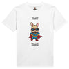 T-shirt adulte unisexe bio personnalisable - Super lapin. T-shirt personnalisable et à personnaliser pour hommes et femmes. Tee shirt unisex et bio avec un dessin de super lapin. Idéal pour les adultes à la recherche d'un t shirt unisex personnalisé de haute qualité.